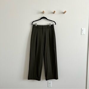 Olive Green Wide Leg Trousers